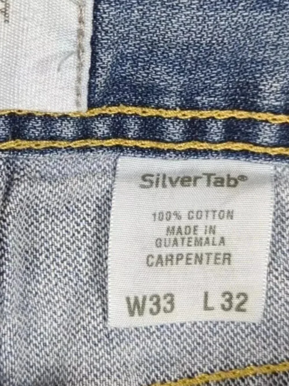Levi's Silver Tab Carpenter Jeans Men's 33x32 (Fit 33x31) Blue Faded Baggy